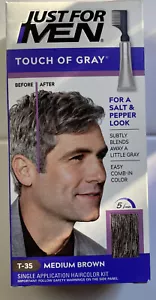Just for Men Touch of Gray No Mix Easy Comb-In Hair Color Kit - T35 Medium Brown - Picture 1 of 3