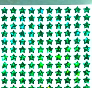 Green Holographic Sparkle Star Stickers! - 1/4" to 3 inch - Picture 1 of 2