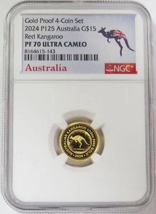 2024 GOLD 199 MINTED AUSTRALIA $15 RED KANGAROO NGC PF 70 ULTRA CAMEO - Picture 1 of 2