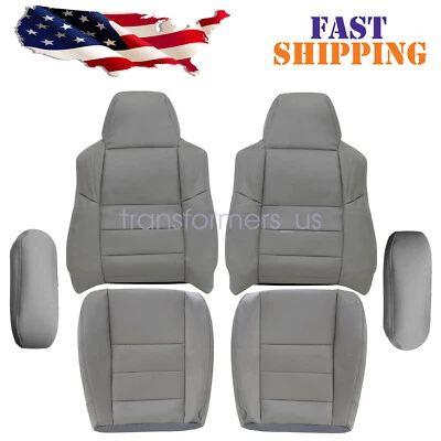 Cubierta de asiento delantera de cuero para Ford Excursion Limited XLT 2002 2003 2004 2005 gris Foto 1 de 4