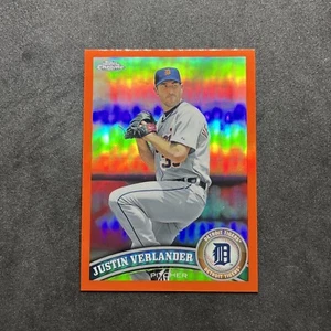 2011 Topps Chrome Retail Orange Refractor Justin Verlander #115 - Picture 1 of 2