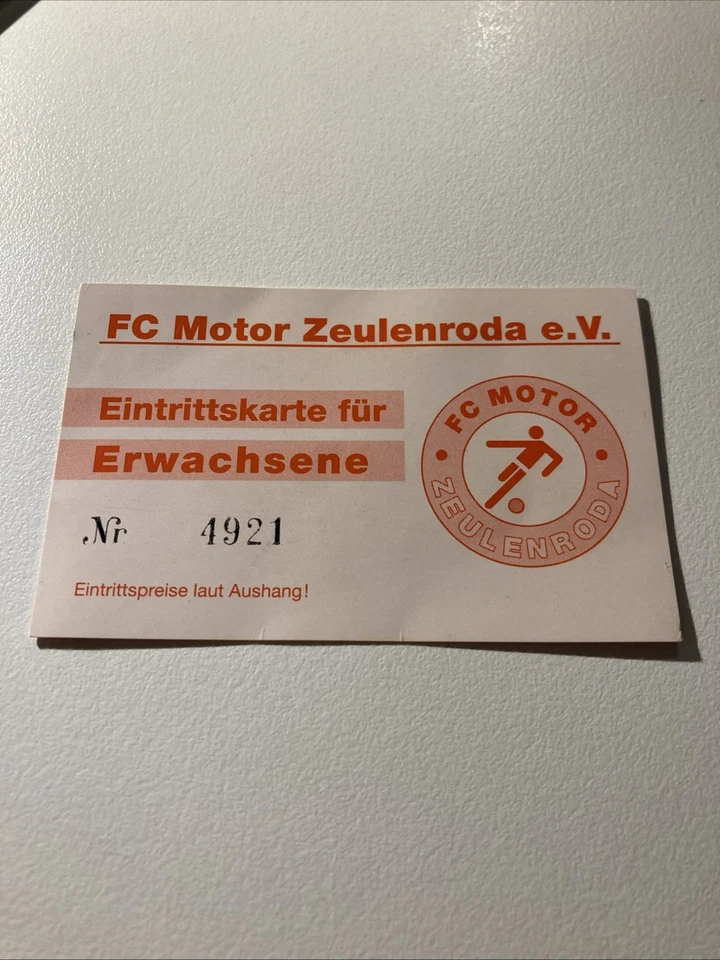 Fußballticket FC Motor Zeulenroda 2000er Jahre - Bild 1 von 1