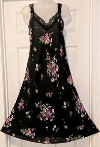 Vestido Oscar de la Renta Etiqueta Rosa Talla L Negro Transparente Floral, Borde de Encaje - Imagen 1 de 9