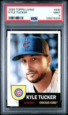 Juego Topps Living 2025 #839 Kyle Tucker Chicago Cubs PR-1287 PSA 9 Foto 1 de 2