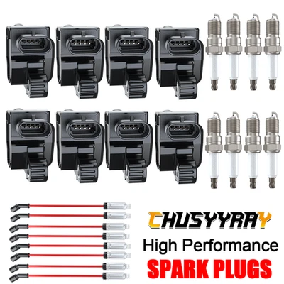 8 Ignition Coil & Iridium Spark Plug+Wire For 2008-2016 GMC Sierra 2500HD 6.0L - Image 1 of 4
