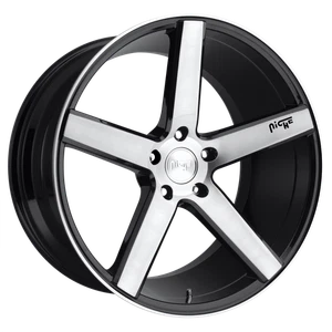 18x8 Niche M124 MILAN GLOSS BLACK BRUSHED Wheel 5x4.5 (40mm) - Picture 1 of 5