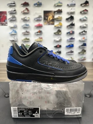 Tamanho 7 - Off-White x Air Jordan 2 Retro SP Preto Baixo Varsity Royal (VNDS) - Imagem 1 de 4