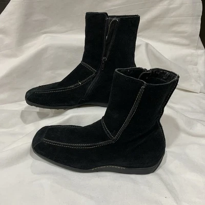 Aerosoles Women’s Black Suede Dispatch Side Zipper Mid-Calf Boots SZ 9 M - Image 1 of 4