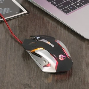 New S100 Wired Gaming Mouse 5500 DPI Optical USB RGB 6-Button Matte Black for PC - Picture 1 of 6
