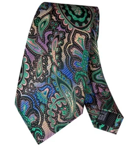 The Tie Cravatta Multicolore Motivo Paisley Cravatta Uomo Seta Mano Taylor - Foto 1 di 8