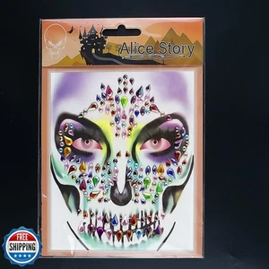 Joyas faciales de Halloween pegatinas cara calavera azúcar gemas pegatinas día de muertos - Imagen 1 de 4