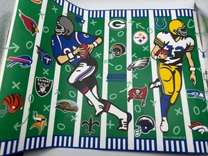 Vintage Y2K NFL Football Man-Cave Wall Border Bears Raiders 49ers Cowboys PRE PASTED - Bild 1 von 4