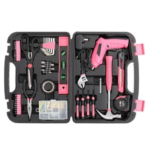 Juego de herramientas rosa 149 piezas kit de herramientas para el hogar caja mecánica mujeres damas con estuche - Imagen 1 de 8