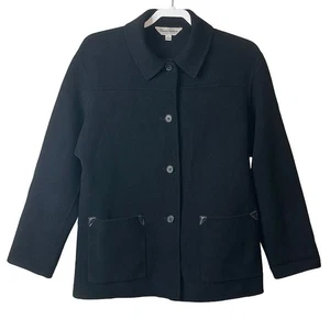 Chaqueta ligera negra con bolsillo parche abotonable de lana Brooks Brothers para mujer talla S - Imagen 1 de 5