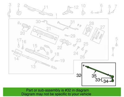 Honda 53541-SCV-A01 Tie Rod Assembly 03-11 Passport New Genuine Foto 1 de 2