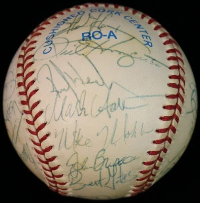 RICKEY HENDERSON DENNIS ECKERSLEY TONY LARUSSA MARK McGWIRE SIERRA Auto PSA/DNA - Image 1 of 4