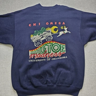 Sudadera vintage Chi Omega Sorority 1990 talla XL Universidad de Oklahoma OU  Foto 1 de 4