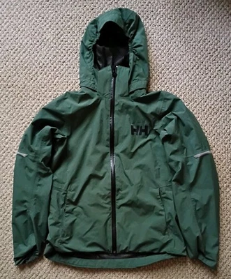 HELLY HANSEN Juvenil VERDE Helly Tech Protección Capucha Impermeable Lluvia CHAQUETA, 12 Foto 1 de 4