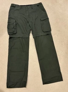Boys Scouts Men Size 36 Green Convertible BSA Uniform Canvas Cargo Utility Pants - Picture 1 of 8