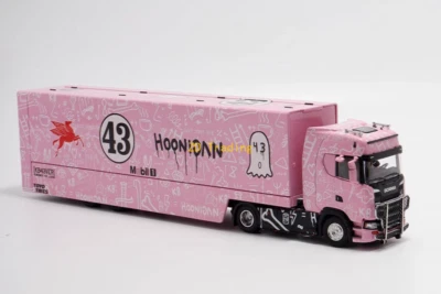 ZD 1:64 Scania S730 Rosa Cerrado Doble Cubierta Camión Modelo Diecast Metal Car BN Foto 1 de 4
