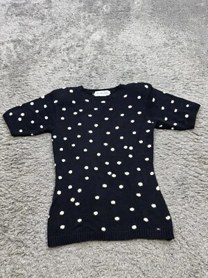 Suéter JH Collectibles Mujer Pequeño Lunares Acanalado Pullover Cuello Redondo De Colección Foto 1 de 4