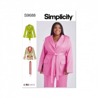 Simplicity Sewing Pattern 9688 Jackets, Belts W2 (20W-22W-24W-26W-28W) - Image 1 of 3