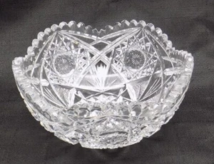 Amerikanische Brillantzeit Obstschale Bleikristall Vintage Sägezahn Jakobsmuschel ABP - Bild 1 von 8