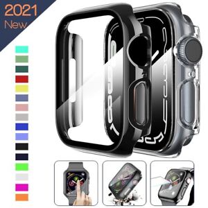 360 full Screen protector Bumper Frame matte hard Case for Apple watch Tempered
