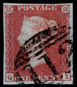 1841 1d Red Pl 101 QI 4m Crisp 112 BRAINTREE Superb Used - Picture 1 of 1