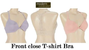 Reggiseno T-shirt ferretto chiusura frontale movimento moderno beige, lavanda o rosa, nuovo con etichetta - Foto 1 di 5