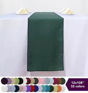 20 pcs 12x108" Polyester Table Top Runners for Weddings Catering Party Wholesale - Picture 1 of 272