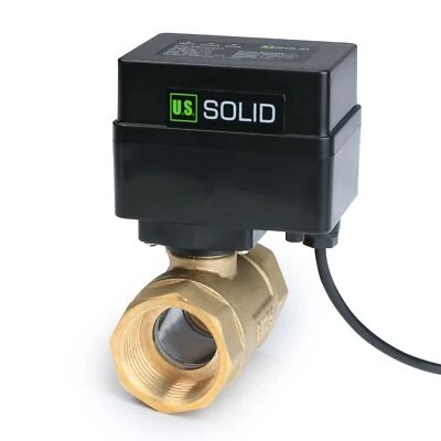 U.S. SOLID U. S. Solid Motorized Ball Valve w/ 3 Signal Lights 1in Brass NO Black Casing