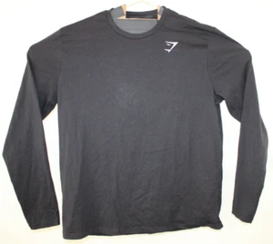 Gymshark Mens Large Black Seamless Tech Crew Neck Long Sleeve Critical T Shirt - Picture 1 of 10