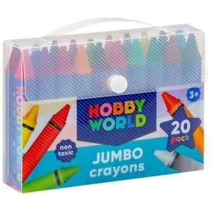 Hobby World Jumbo Crayones No Tóxicos Ideal Set de Regalo para Niños - Paquete de 20 - Imagen 1 de 6