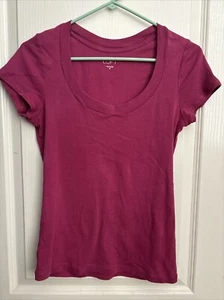 T-shirt manica corta Ann Taylor LOFT maglietta rosa media usata in ottime condizioni 100% cotone - Foto 1 di 7