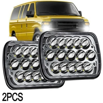 Fit Ford E-150 E250 E350 E450 E550 Van 5x7 7x6 faróis de LED feixe selado Hi/Lo - Imagem 1 de 4