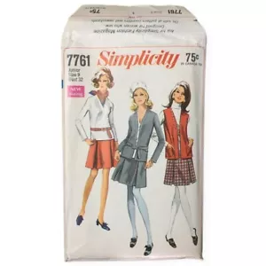 Chaqueta Chaleco Blusa Línea A de Colección Simplicity 7761 Años 60 SIMPLICITY 7761 Junior 9 - Imagen 1 de 12