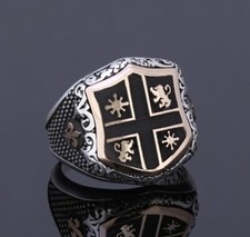 Cool Mens Family Crest Ring Customized Wax Seal Solid Silver Anniversary Jewelry