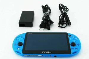 Sony PS Vita Aqua Blue Playstation PCH-2000 w/ Charger - Picture 1 of 11