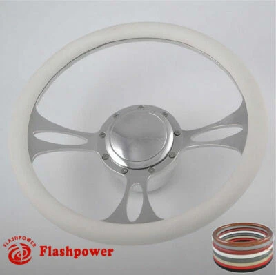 Kit Volante Billet Aluminio 9 Agujeros 14" con Botón Bocina y Adaptador Foto 1 de 4