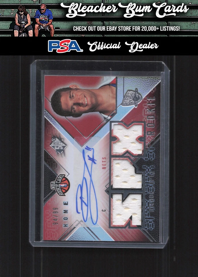 2008-09 SPx 119 Brook Lopez Home Rookie Triple Patch Auto #/99 - Image 1 of 2