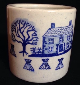 VINTAGE METLOX POPPYTRAIL VERNON PROVINCIAL BLUE JAM/MUSTARD CUP - Picture 1 of 5