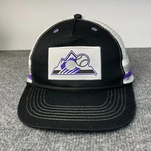 Colorado Rockies Hat KOA News Radio Trucker Snap back Purple Black Stadium 2021 - Picture 1 of 13