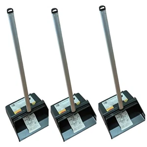 Lot of 3 New Rubbermaid Commercial Lobby Pro EZ Dump Dustpan w/ Long 36" Handle  - Picture 1 of 5