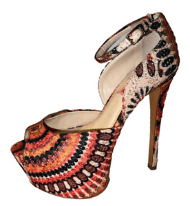 Chaussures BETSEY JOHNSON pour femmes talons tourbillonnants colorés BANDIT 6,5 M