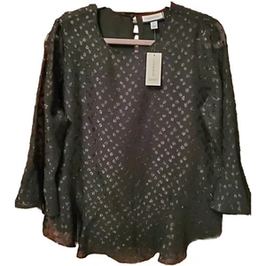 Charter Club Top Womens Size Medium Black New With Tags - Picture 1 of 7