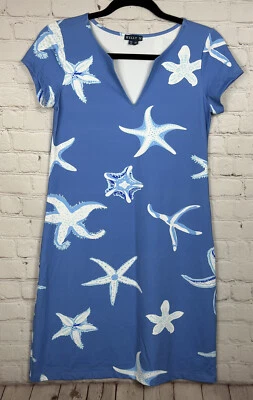 Melly M Sz XS Short Sleeve V-Neck Dress Stretch Beach Casual dress Starfish - Image 1 of 4
