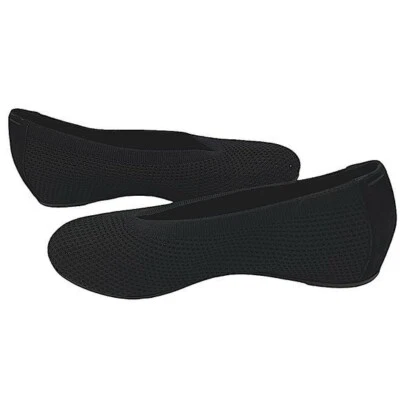 Туфли на плоской подошве Eileen Fisher из черной эластичной ткани с сеткой размер 6,5 - Изображение 1 из 4