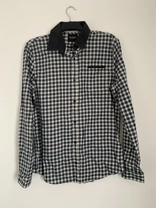 Guess Mens Check long Sleeve Shirt XL, dark green and White checks - Picture 1 of 4