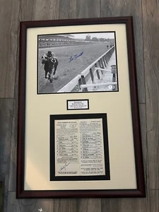 Secretariat Belmont Stakes Dave Johnson Race Day Program Signed Framed - Picture 1 of 4